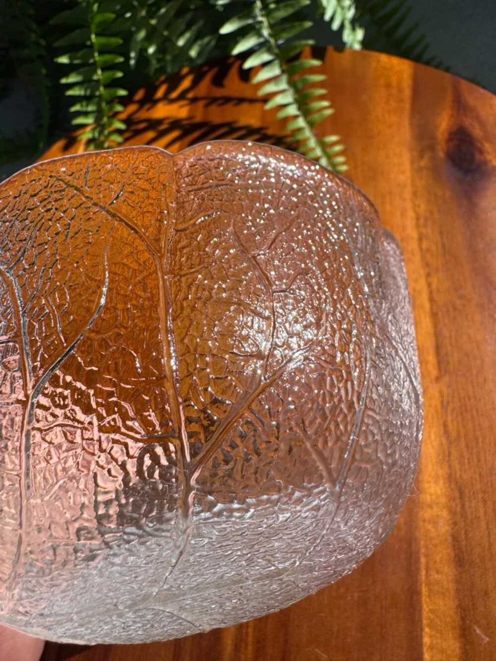 Vintage Arcoroc France Aspen Leaf Glass Bowl, 5